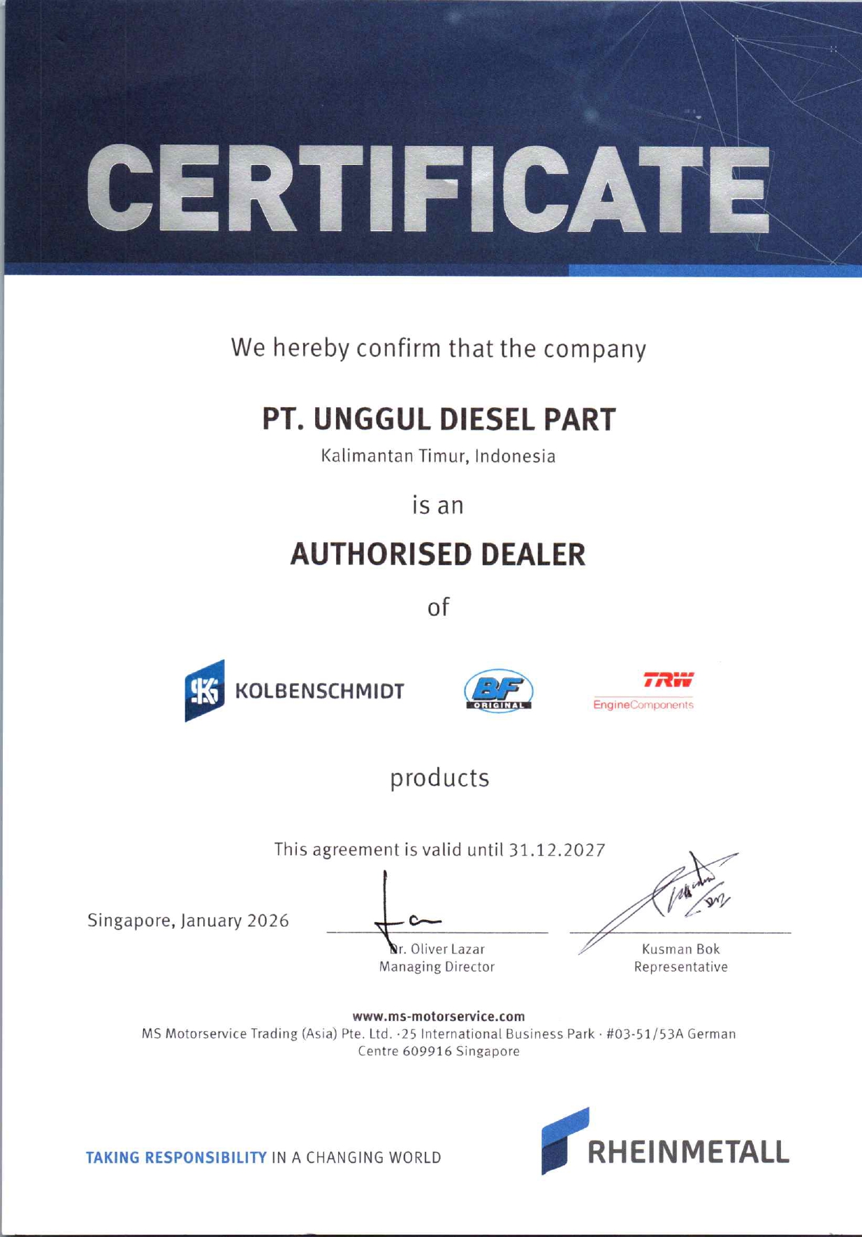 Authorized Distributor RheinMetall
