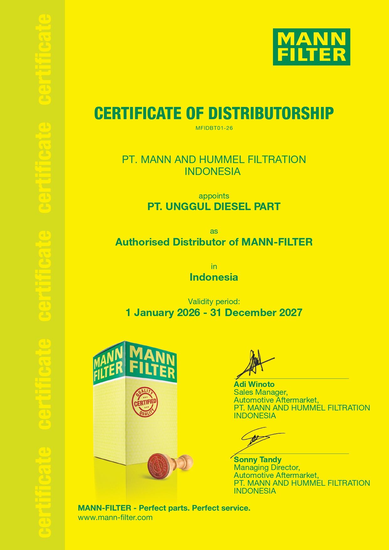 Authorized Distributor MANN